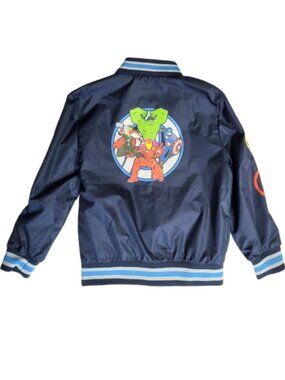 MARVEL AVENGERS Blue Full Zip Lined Windbreaker Jacket With Pockets - Boy's 8